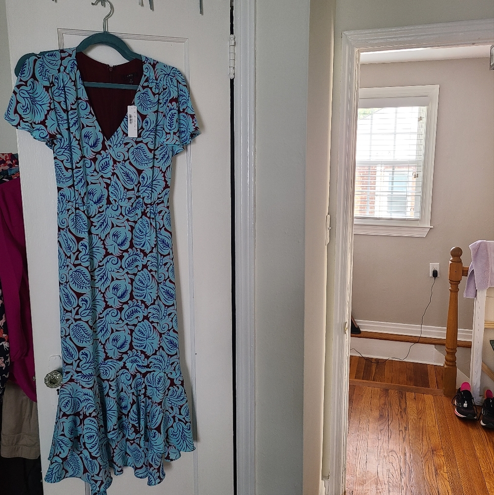 J. Crew blue midi dress